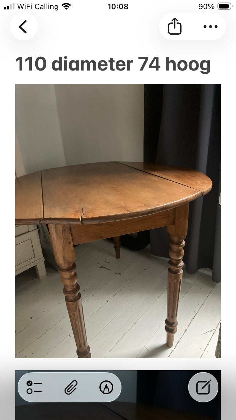 Ronde tafel in massief hout, Ophalen, Gebruikt, Hout