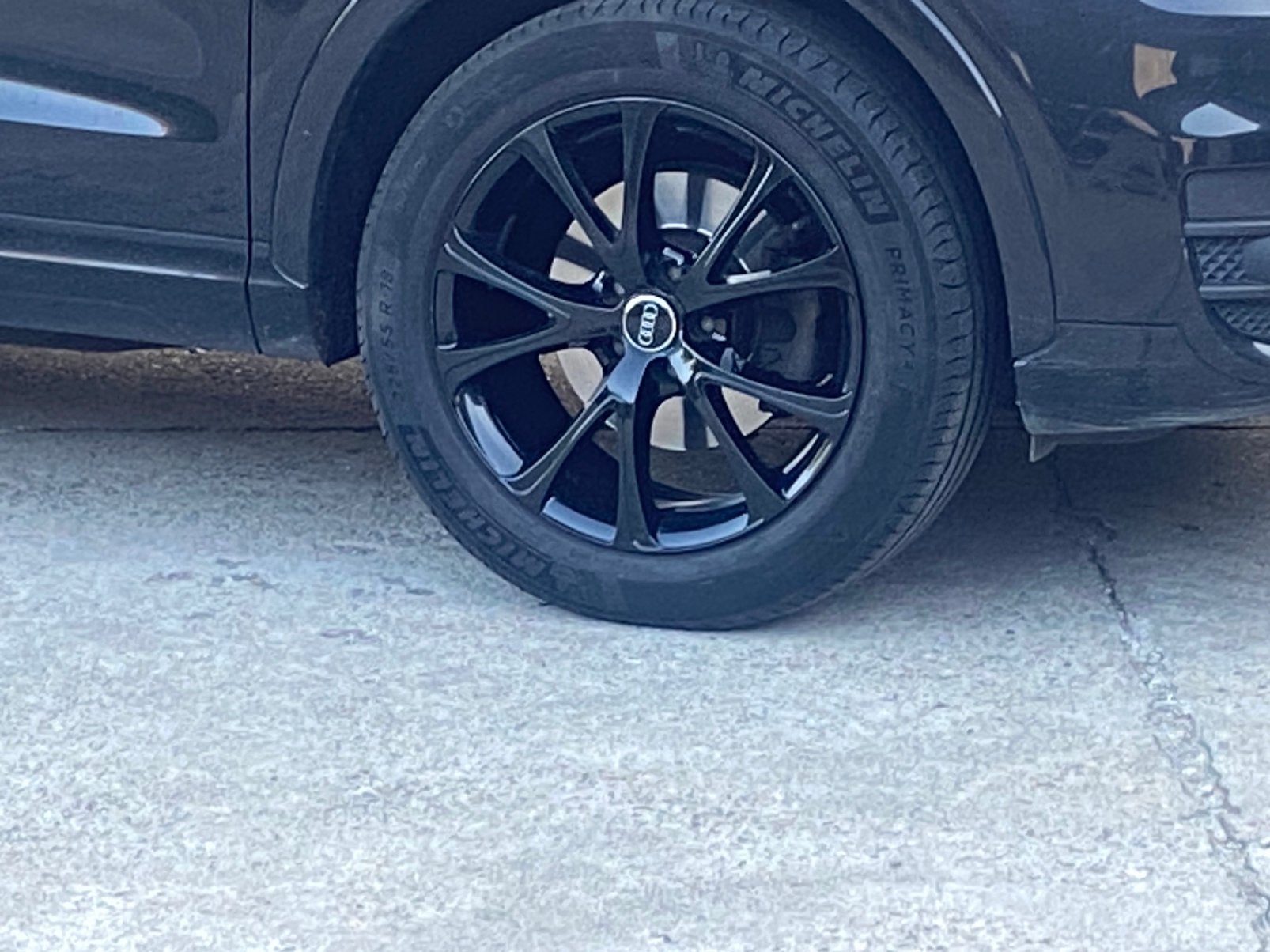 Zwarte velgen met zomerbanden 18 inch  5x112, Auto-onderdelen, Banden en Velgen, Ophalen, 18 inch, Gebruikt, Velg(en)