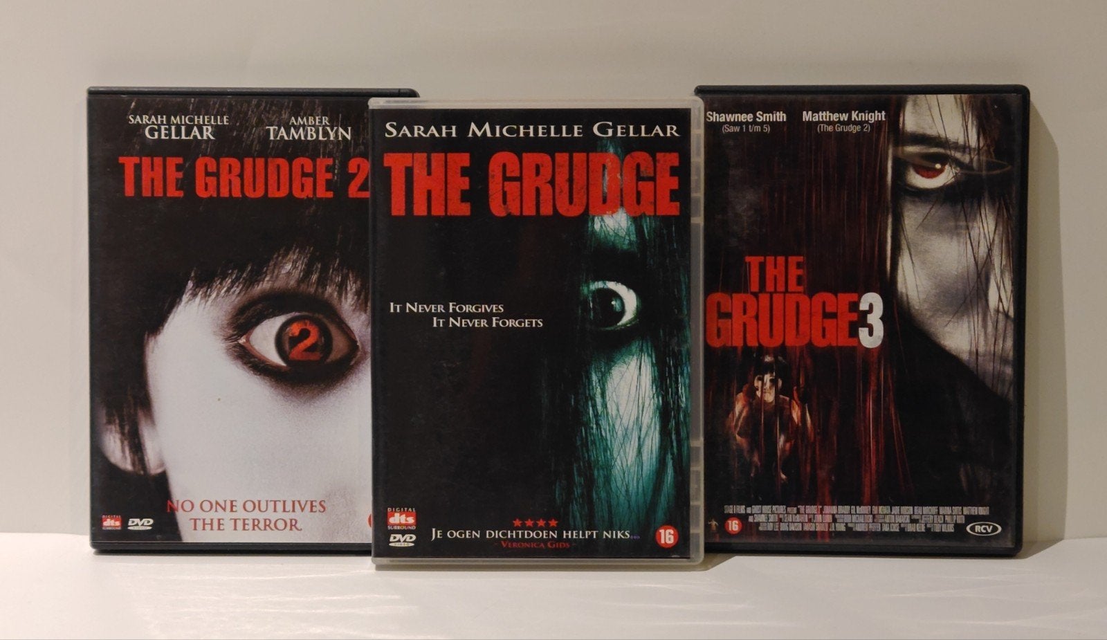 The Grudge 1 2 3 DVD Boxset Horror Trilogie Sarah Michelle, Ophalen of Verzenden, Engels, Bonusmateriaal, Engels