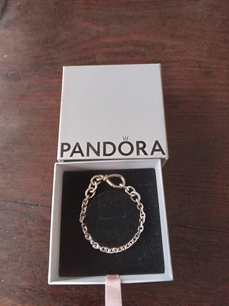 Pandora kettingarmband van 925 zilver., Handtassen en Accessoires, Ophalen of Verzenden, Nieuw, Zilver, Zilver
