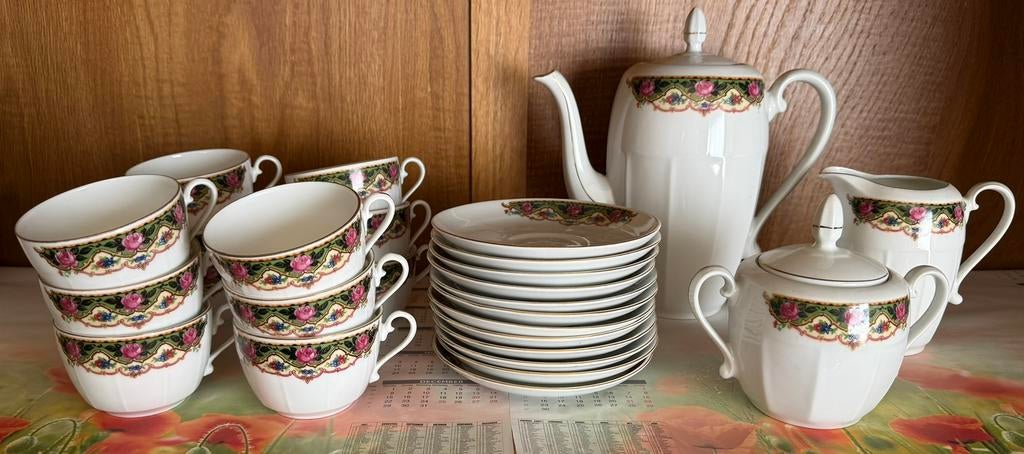 Victoria vintage porseleinen koffieservies 12 p., Ophalen