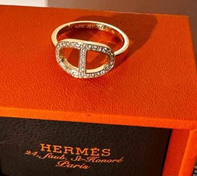 Ring Hermès goud nieuw gepolijst chaine d 'ancre, Neuf, Femme ou Homme, Or, Or