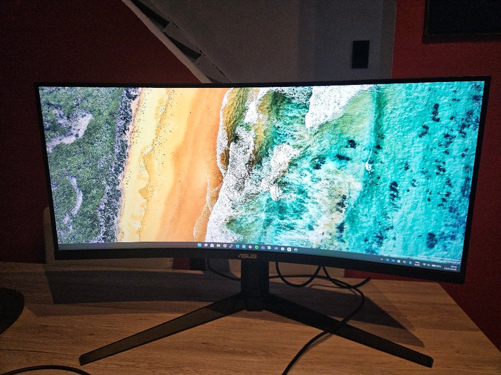Asus 34 inch gebogen scherm, Asus, VA, Minder dan 1 ms, Zo goed als nieuw