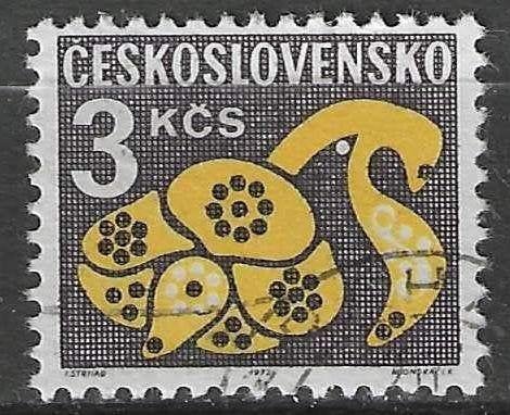 Tchécoslovaquie 1972 - Yvert 111TX - Timbre fiscl - 3  (ST), Envoi, Affranchi