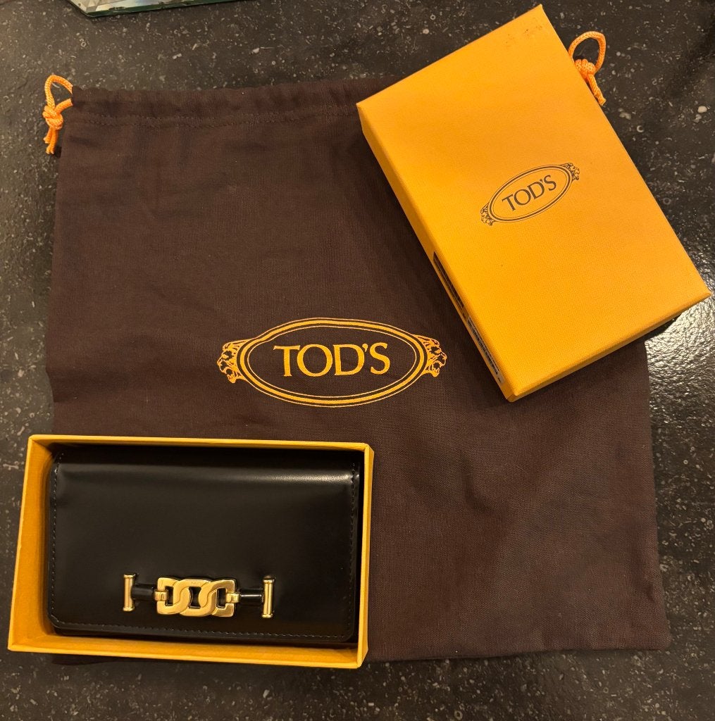 Tots portemonnee zwart, Handtassen en Accessoires, Zwart, Zo goed als nieuw, Leder, Ophalen