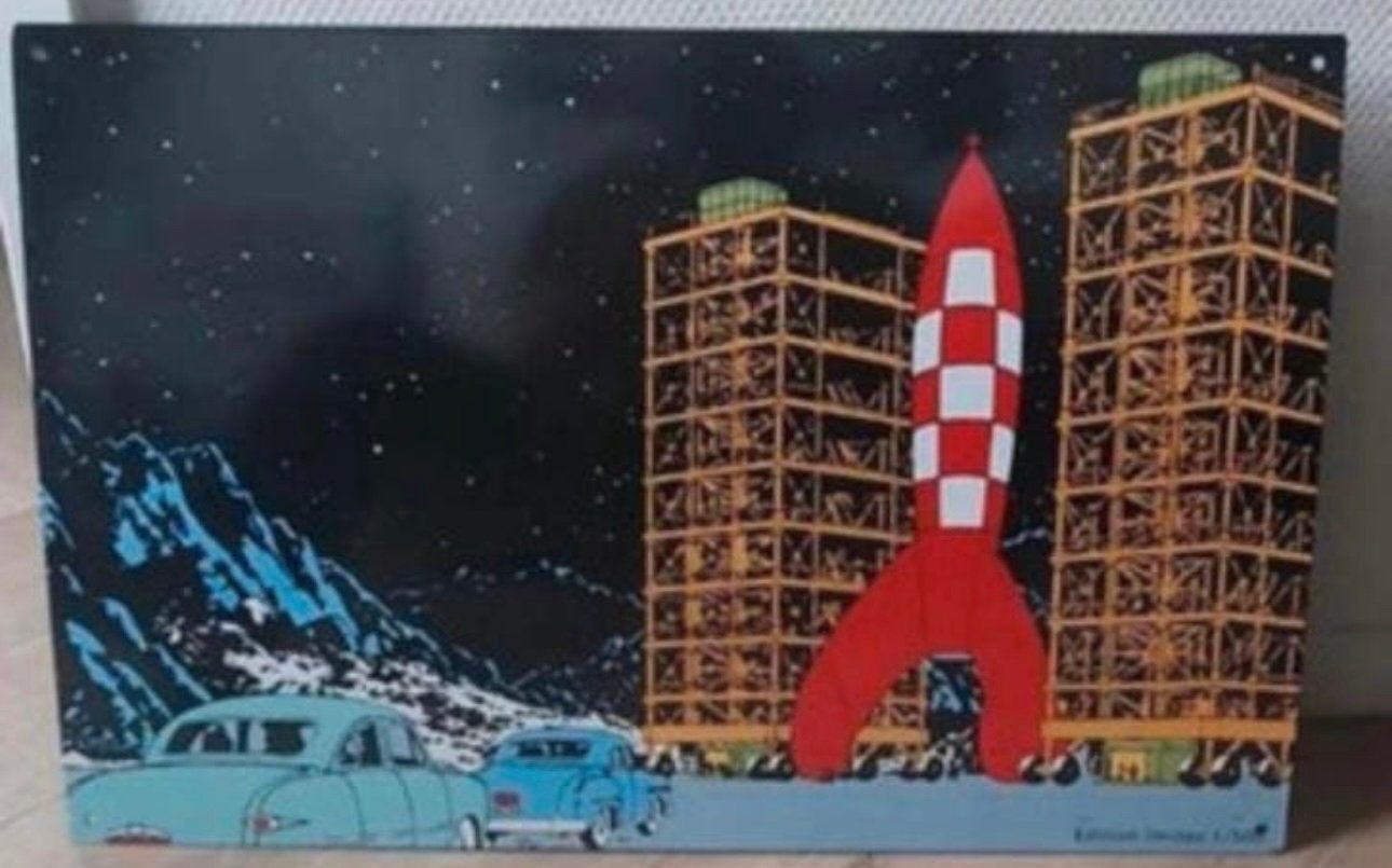 Raket naar de maan. Zeer mooi, Ophalen of Verzenden, Zo goed als nieuw