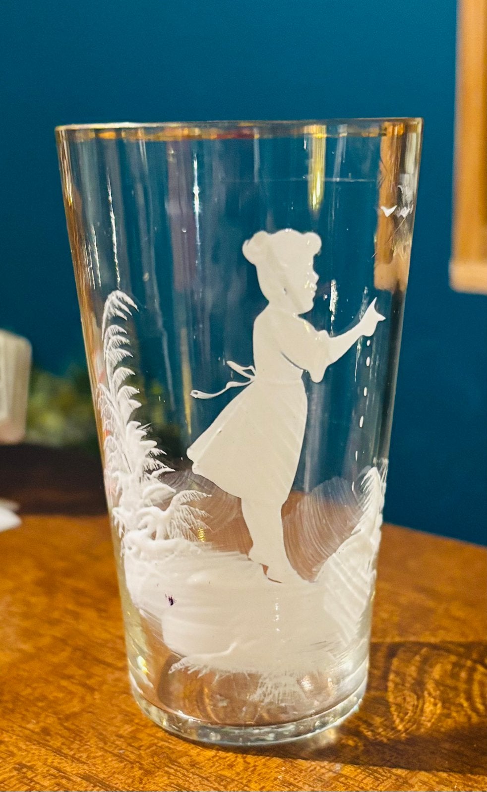 Verre Mary Gregory authentique et ancien, Enlèvement ou Envoi