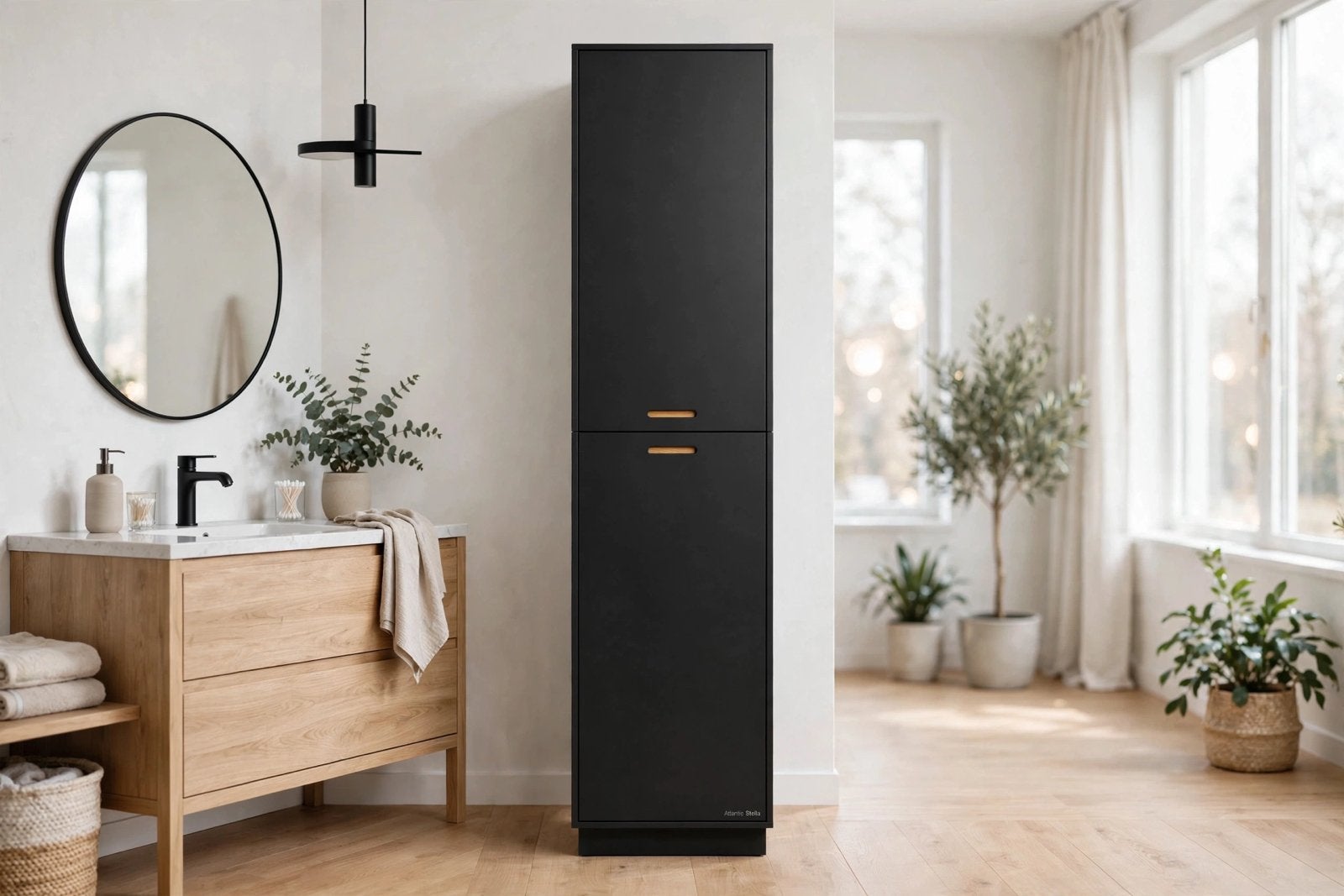 Armoire à colonne Atlantic Stella noir mat 150x30c - NOUVEAU, Maison & Meubles, Enlèvement ou Envoi, Neuf