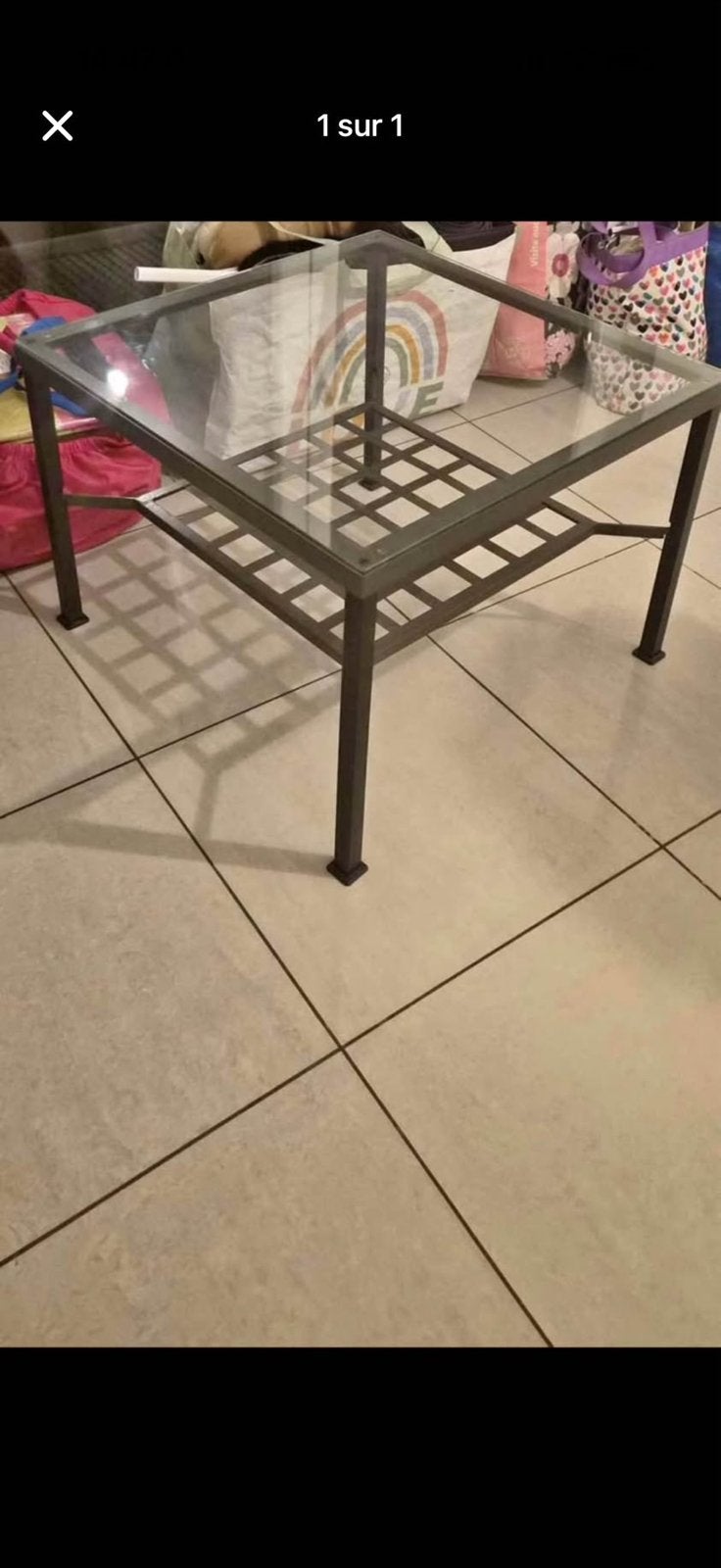 Table en verre, Enlèvement, Utilisé, Verre