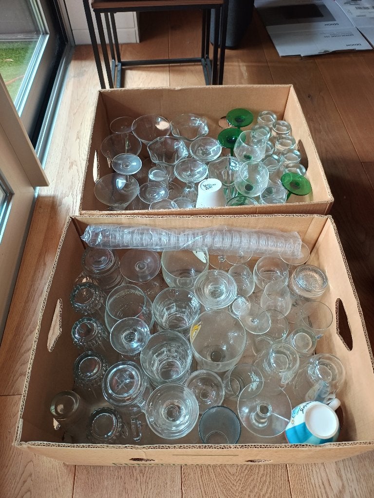 Gratis! Hele partij glazen, Verzamelen, Glas en Drinkglazen, Ophalen