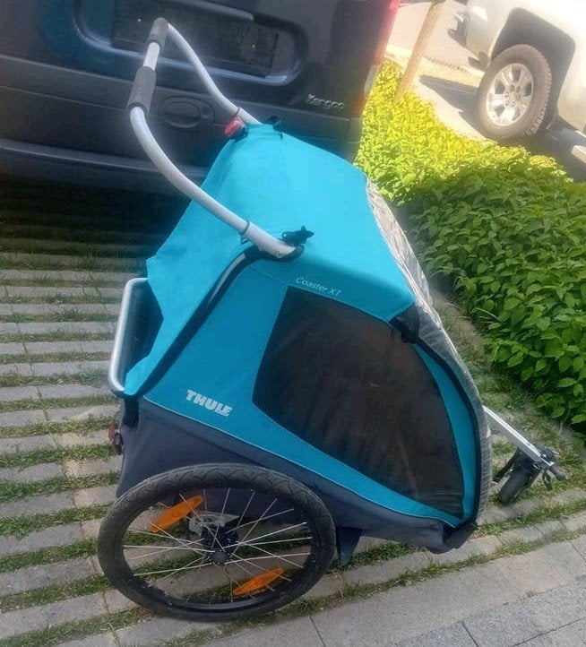 Fietskar Thule Coaster XT 2 kinderen inklapbaar, Ophalen, Gebruikt, Kinderkar, Opvouwbaar