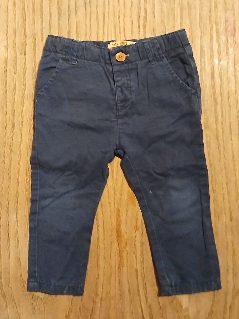 Zara Baby Chino Broek Marineblauw / Donkerblauw (Maat 80), Kinderen en Baby's, Gebruikt, Broekje, Zara , Ophalen of Verzenden