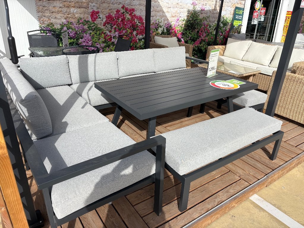 Salon de jardin tout nouveau  en alu  gris pour  10 pers, Jardin & Terrasse, Neuf, Salons de jardin, Aluminium, Table à dinner