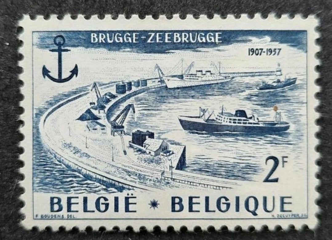 Belgique : COB 1019 ** Bruges-Zeebrugge 1957., Neuf, Enlèvement ou Envoi, Non oblitéré, Gomme originale