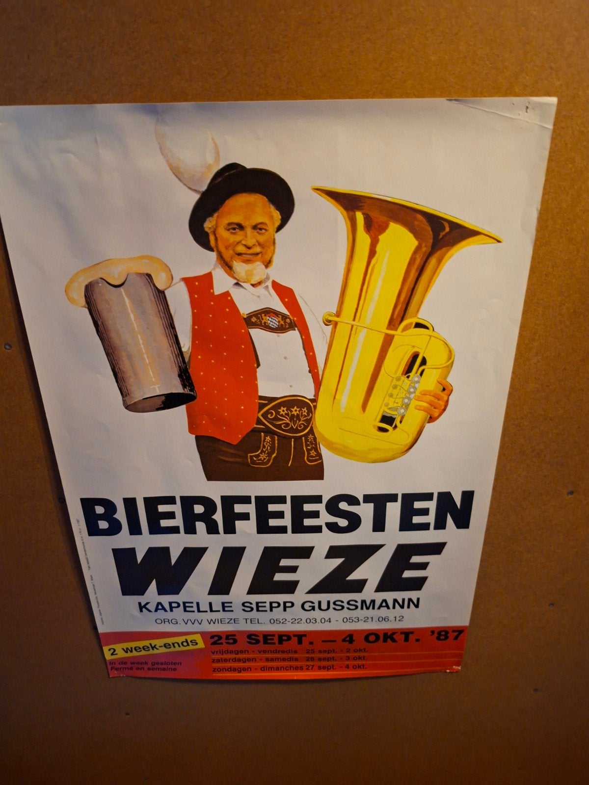 4 x affiche Wieze Bierfeesten, Verzamelen, Merken en Reclamevoorwerpen, Ophalen