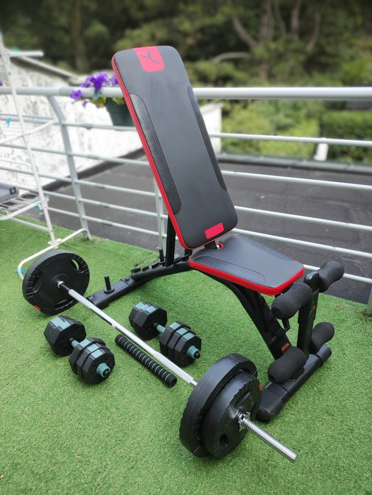 Fitnessmaterial. Fitnessbank +dumbbells., Ophalen of Verzenden, Fitnessbank