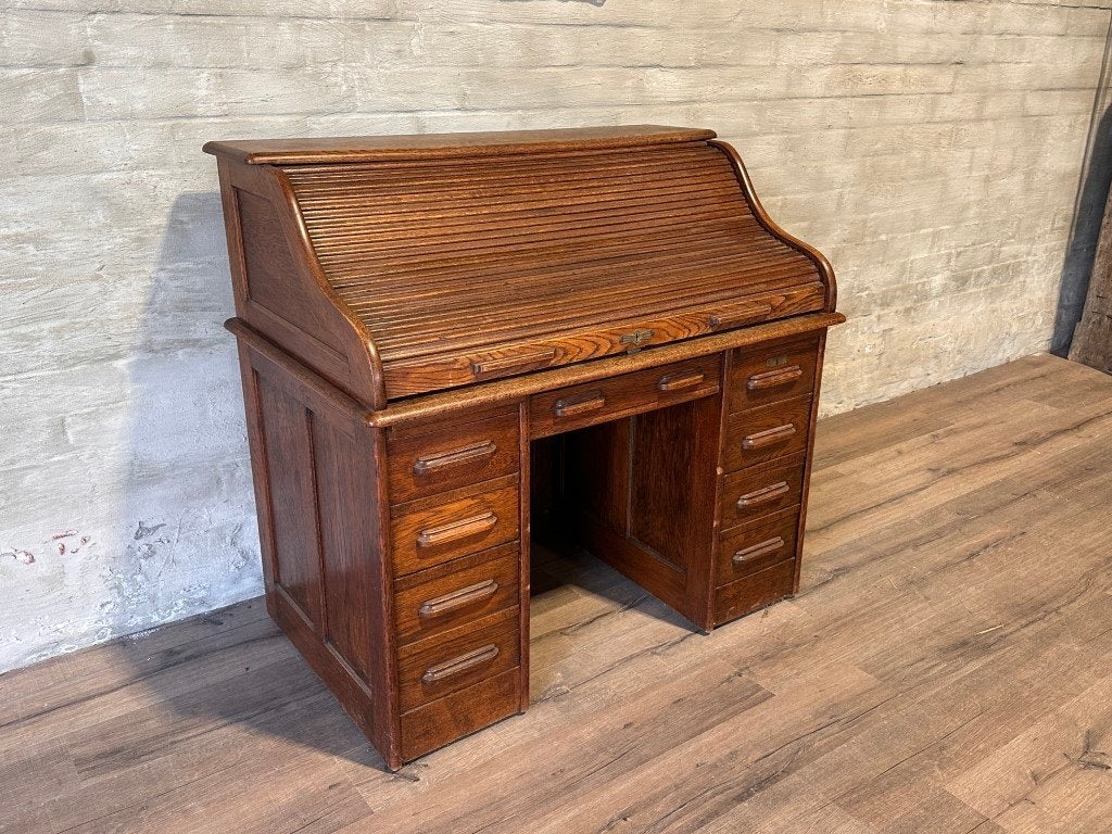 Antiek bureau - 121 cm breed + 76 cm diep, Huis en Inrichting, Gebruikt, ., Ophalen of Verzenden, Landelijk
