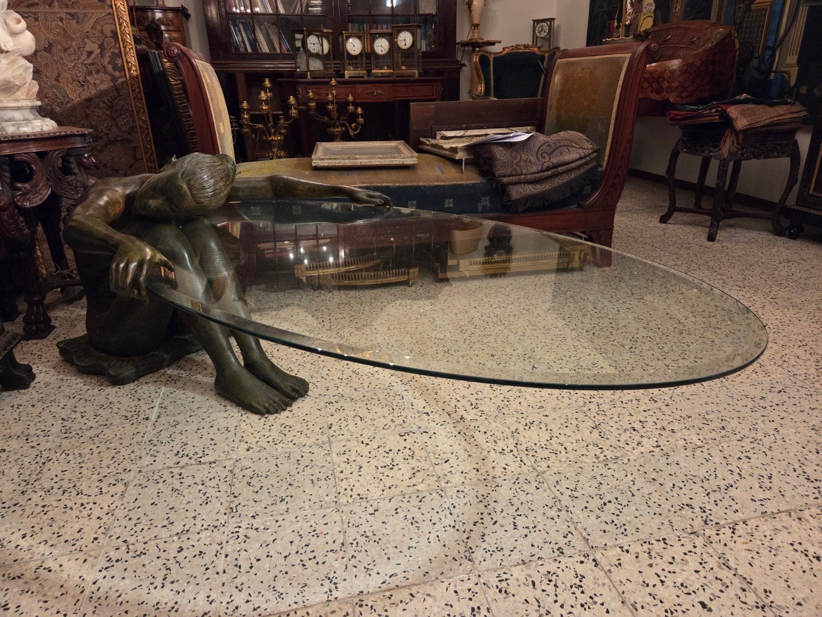Mooie grote bronzen salontafel, Ophalen