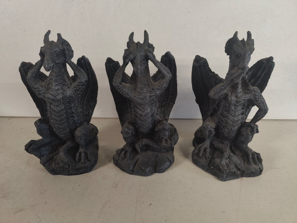 Drakenbeeldjes "horen, zien en zwijgen", Ophalen of Verzenden, Zo goed als nieuw