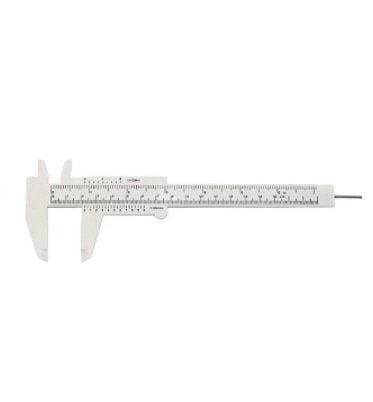 Eenvoudige Schuifmaat - Schuifpasser, Lang 150 mm, 15 cm PVC, Ophalen of Verzenden, Nieuw, Wit
