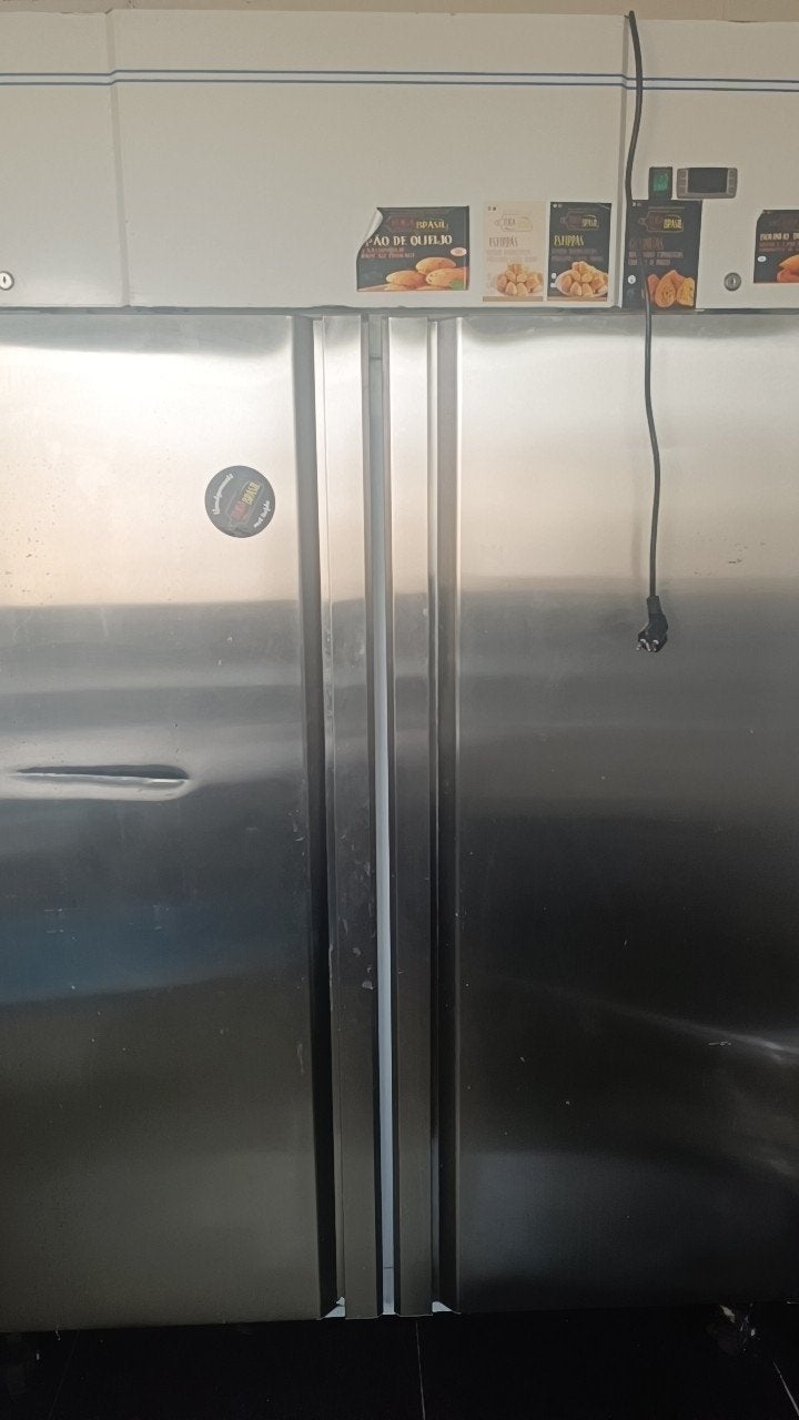 congélateur argenté à double porte, Electroménager, Congélateurs, Congélateur, 90 cm ou plus, 160 cm ou plus, Enlèvement