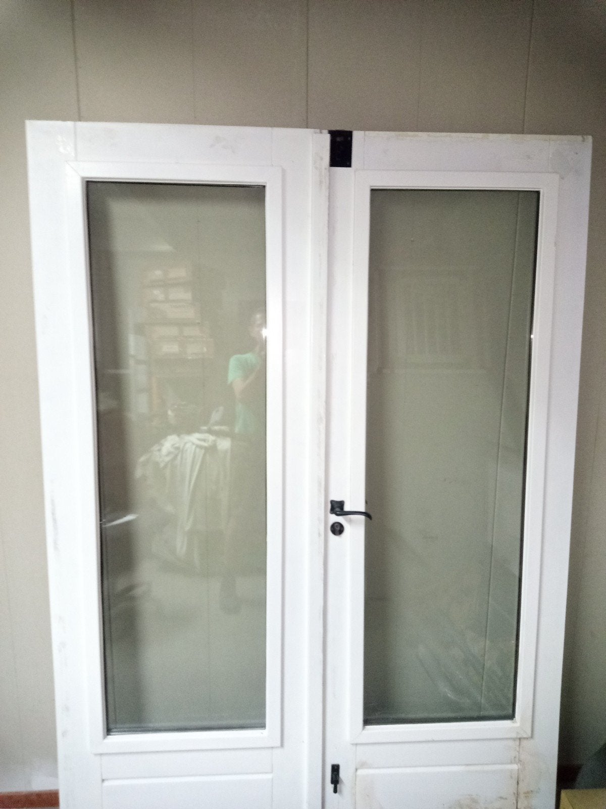 Hardhouten tuindeuren set, Doe-het-zelf en Bouw, Raamkozijnen en Schuifdeuren, Gebruikt, Deurkozijn, 150 tot 225 cm, Inclusief glas