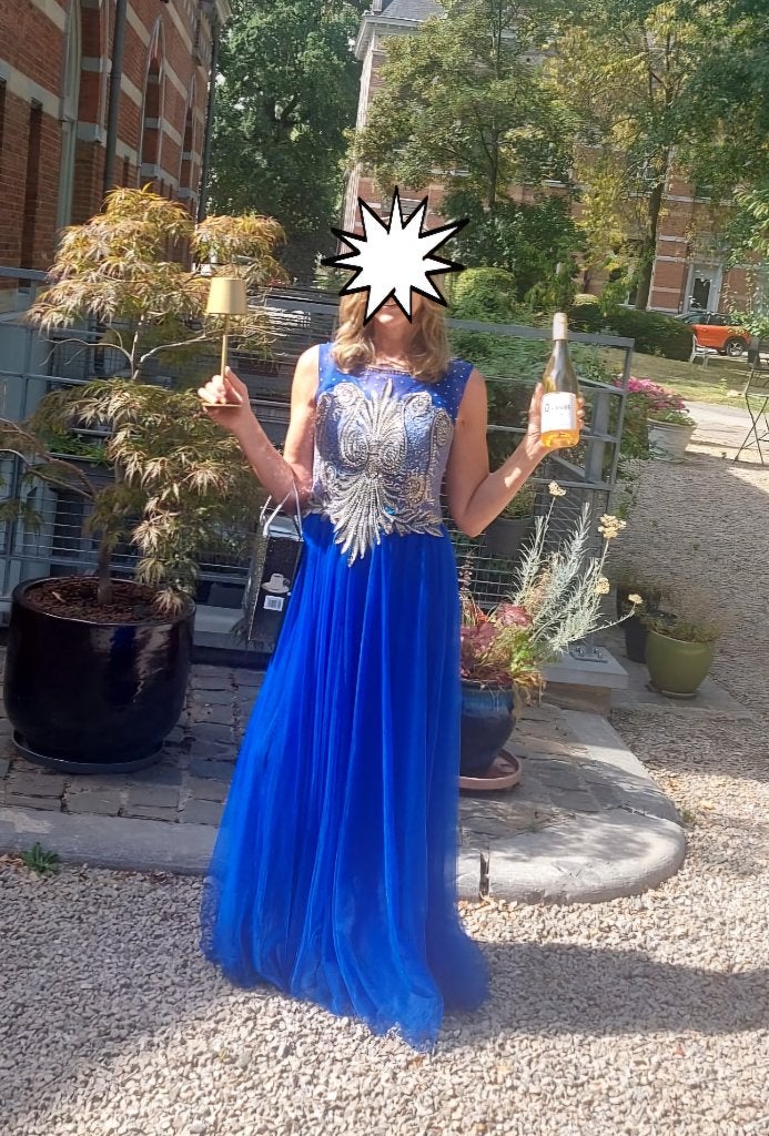 Robe de soirée longue bleu roi, Taille 38/40 (M), Enlèvement ou Envoi, Sans marque, Comme neuf