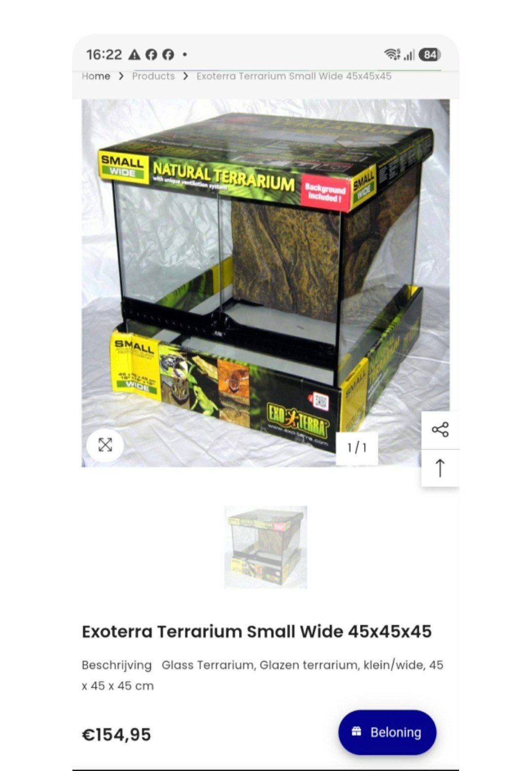Exo terrarium nieuwstaat, Enlèvement