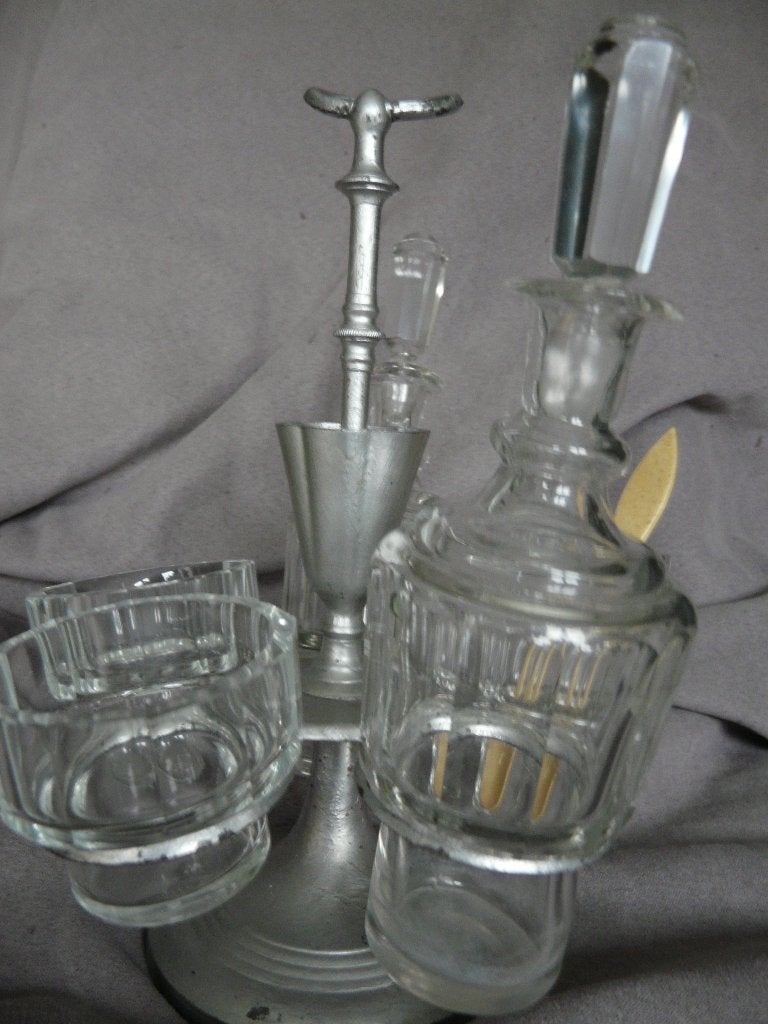 Ensemble vintage de 5 pièces : baril d'huile et de vinaigre., Antiquités & Art, Enlèvement