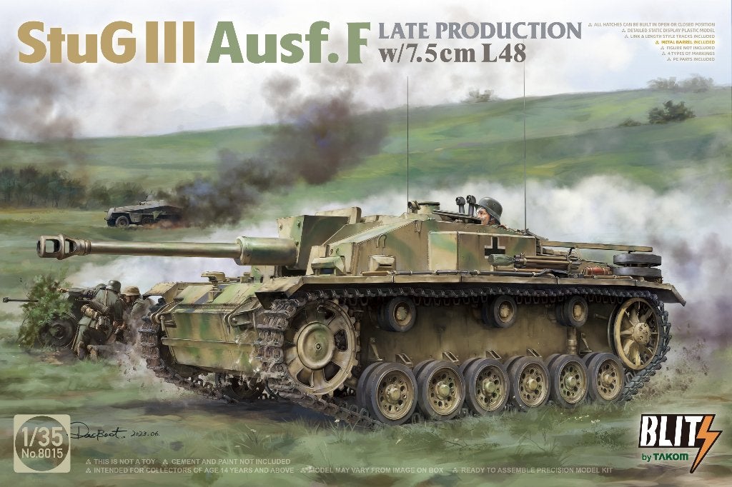 TAKOM 8015 StuG III Ausf. F Late Production w/7,5cm L48 1/35, Hobby & Loisirs créatifs, Neuf, Autres marques, Tank, Enlèvement ou Envoi