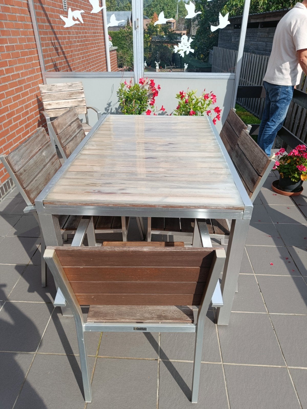 Tuintafel en 6 stoelen, Tuin en Terras, Ophalen, Aluminium