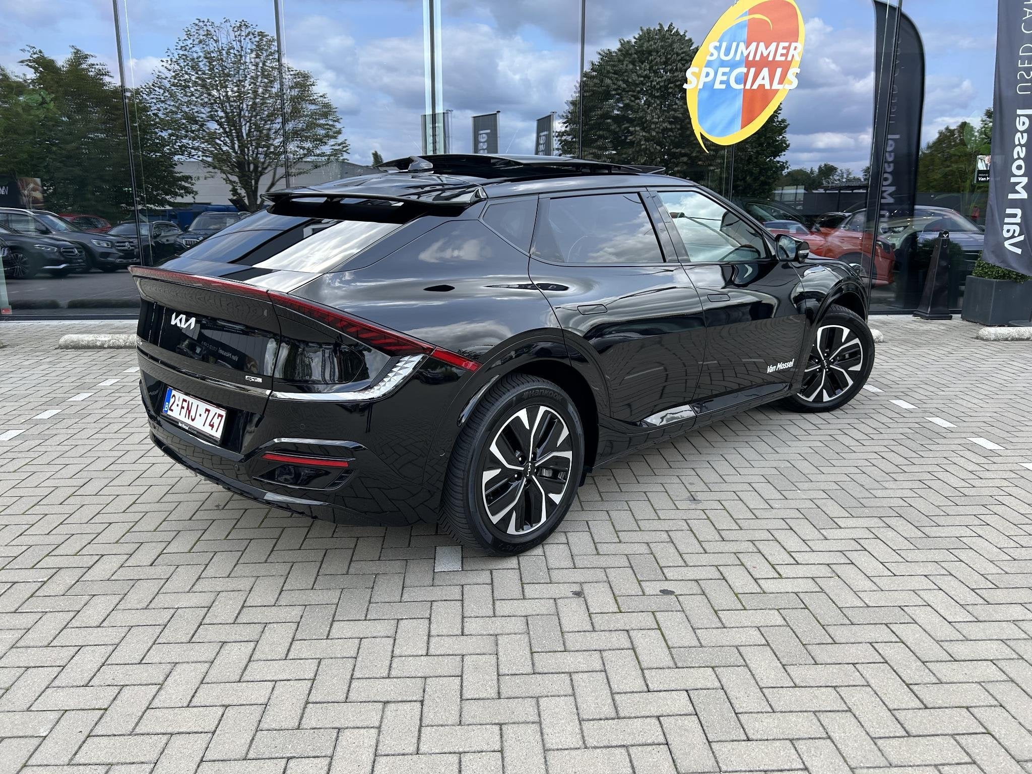 Kia EV6 GT Line 77,4 kWh AWD 325 pk | schuifdak | Fabrieksga, Auto's, Automaat, Gebruikt, Zwart, 5 zetels
