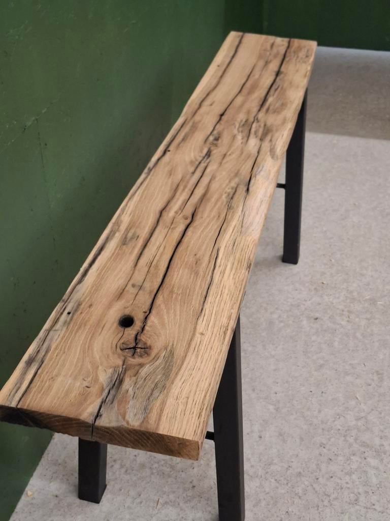 Eiken bankje, Huis en Inrichting, Tafels | Sidetables, Ophalen