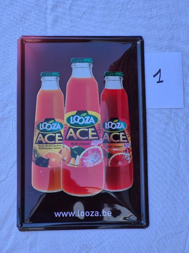 metalen reclamebord, Ophalen, Zo goed als nieuw, Reclamebord