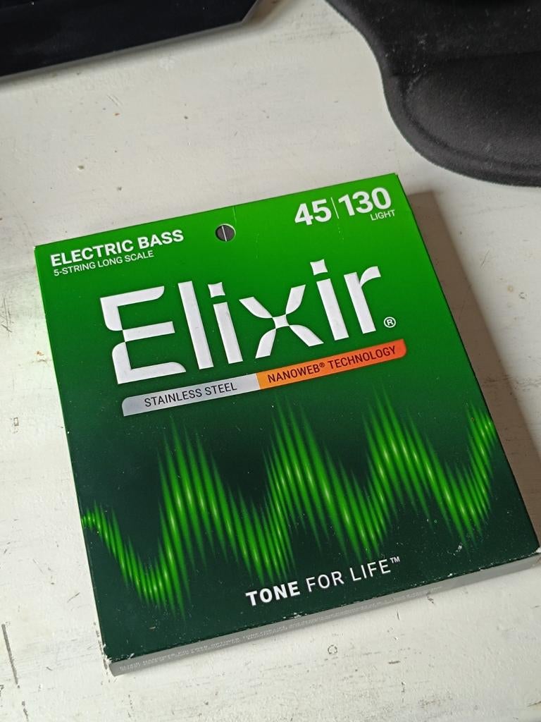 Elixir 45-130 Stainless Steel Nanoweb strings, 5-string bass, Ophalen of Verzenden