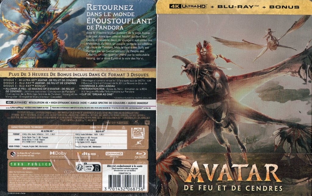 avatar  fire an ash "steelbook" (4k ultra-hd+2blu-ray) nieuw, Nederlands, Film, 4K Ultra HD Blu-ray, Ophalen of Verzenden