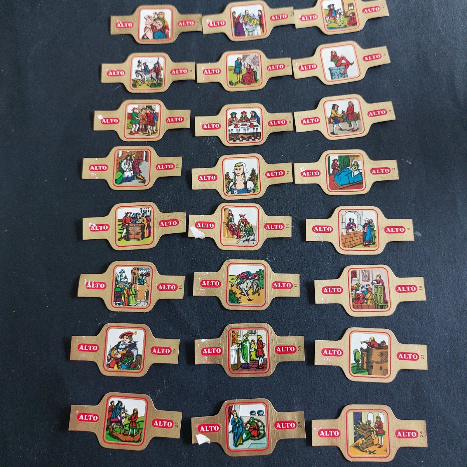 Komplete reeks sigarenbandjes Alto: Uilenspiegel, Ophalen of Verzenden, Sigarenbandjes