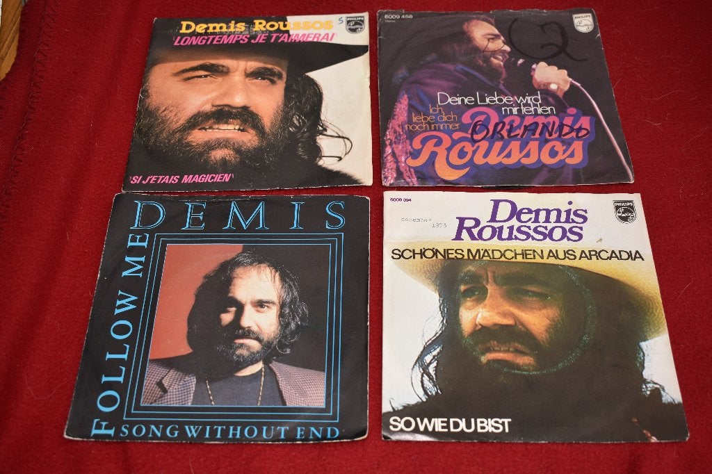 45t vinylhits van DEMIS ROUSSOS, uit de jaren '70, Cd's en Dvd's, Vinyl | Overige Vinyl, Zo goed als nieuw, Overige typen, Ophalen of Verzenden