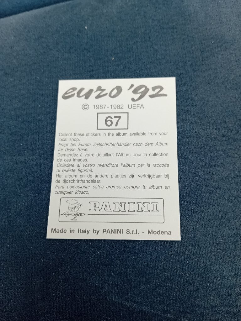 panini sticker EURO 92 nr 67, Collections, Enlèvement ou Envoi, Neuf, Sport