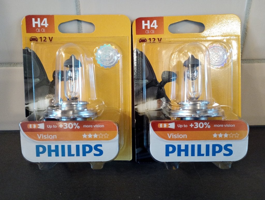 Lot de 2 ampoules Philips Vision H4 Halogène, Enlèvement, Neuf
