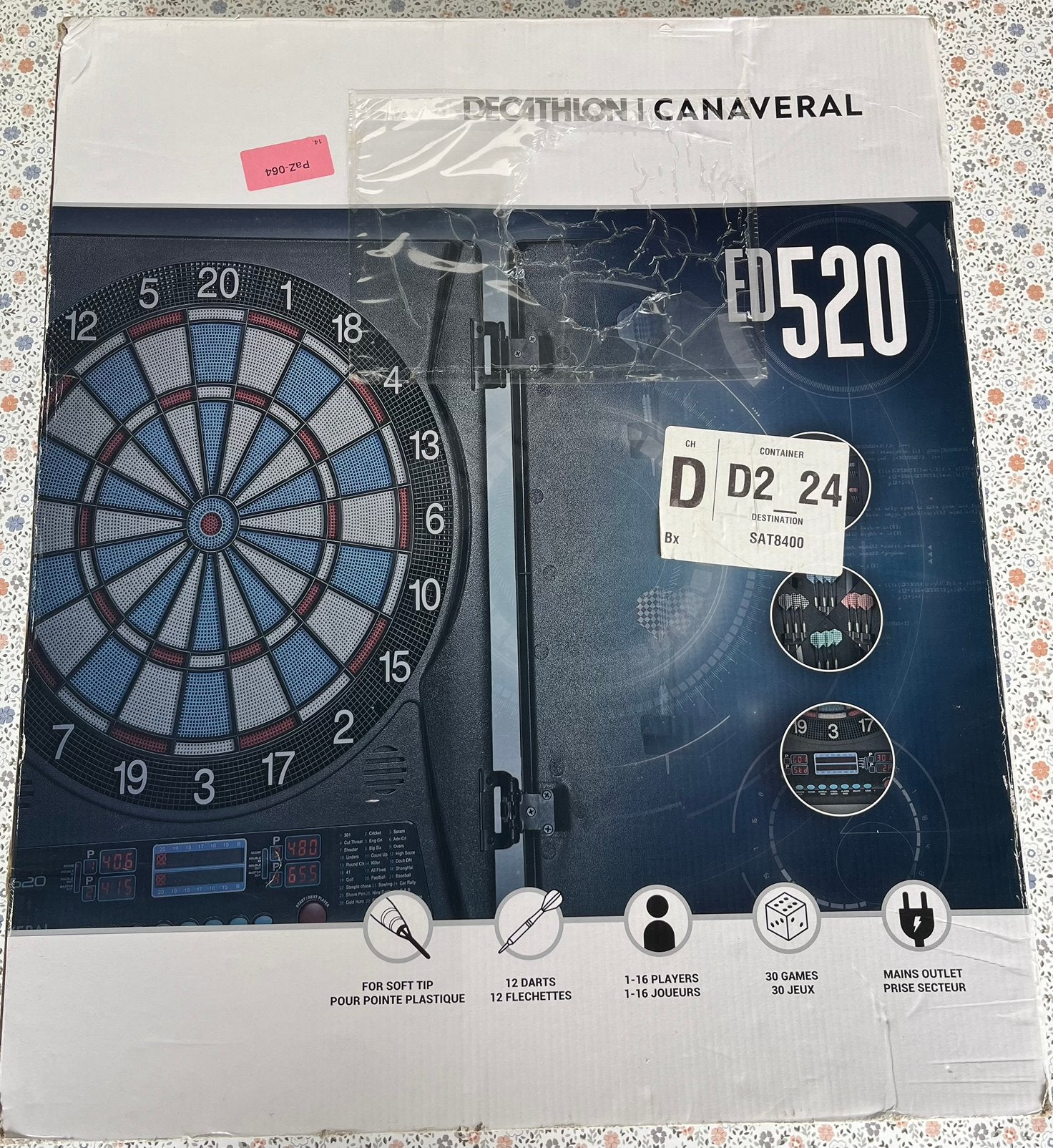 Canaveral ED520 elektronisch dartbord, Ophalen, Gebruikt, Dartbord met pijlen, Soft tip