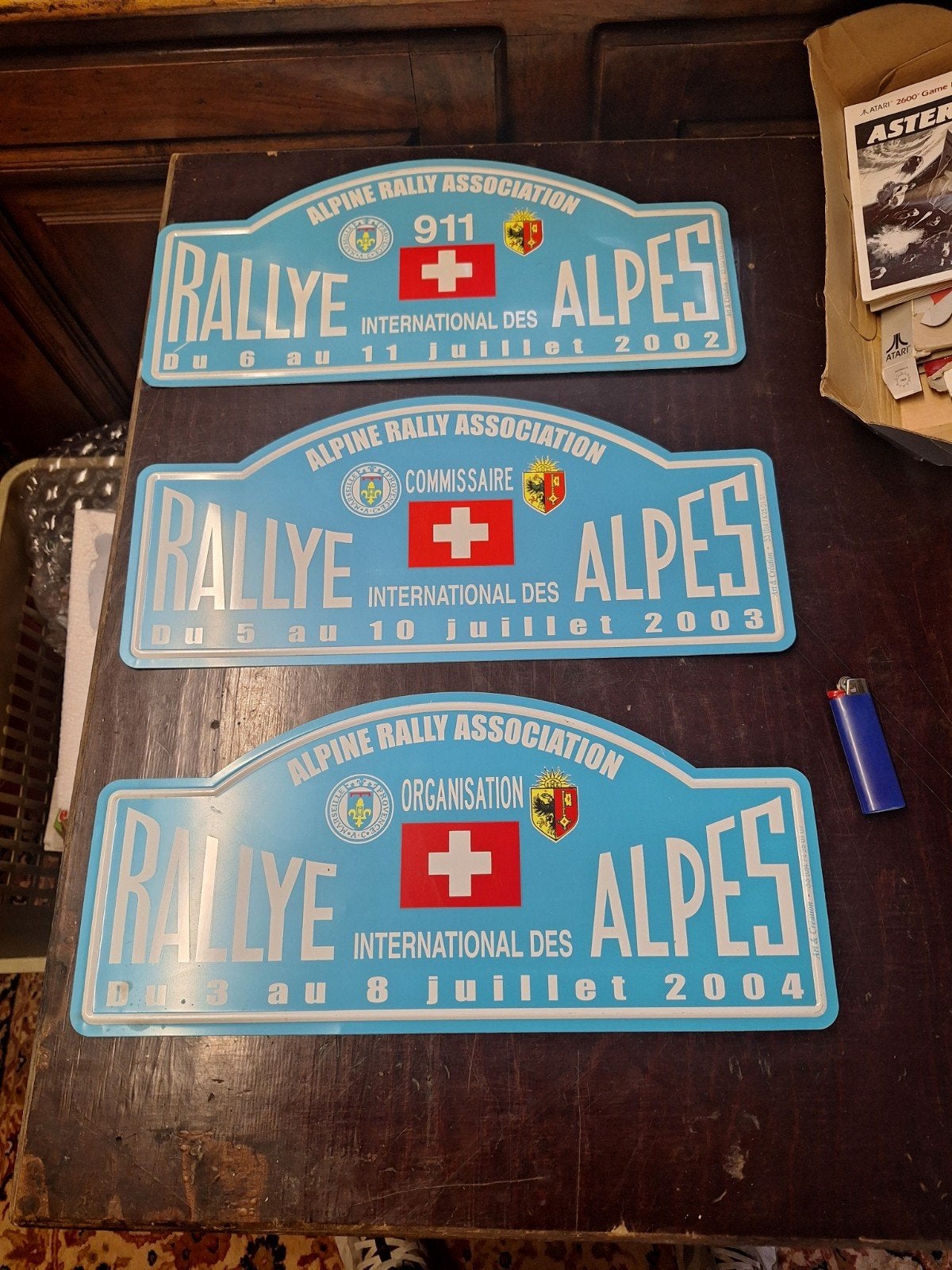 Set van 3 metalen platen Rallye des Alpes Porsche Alpine Ral, Ophalen of Verzenden