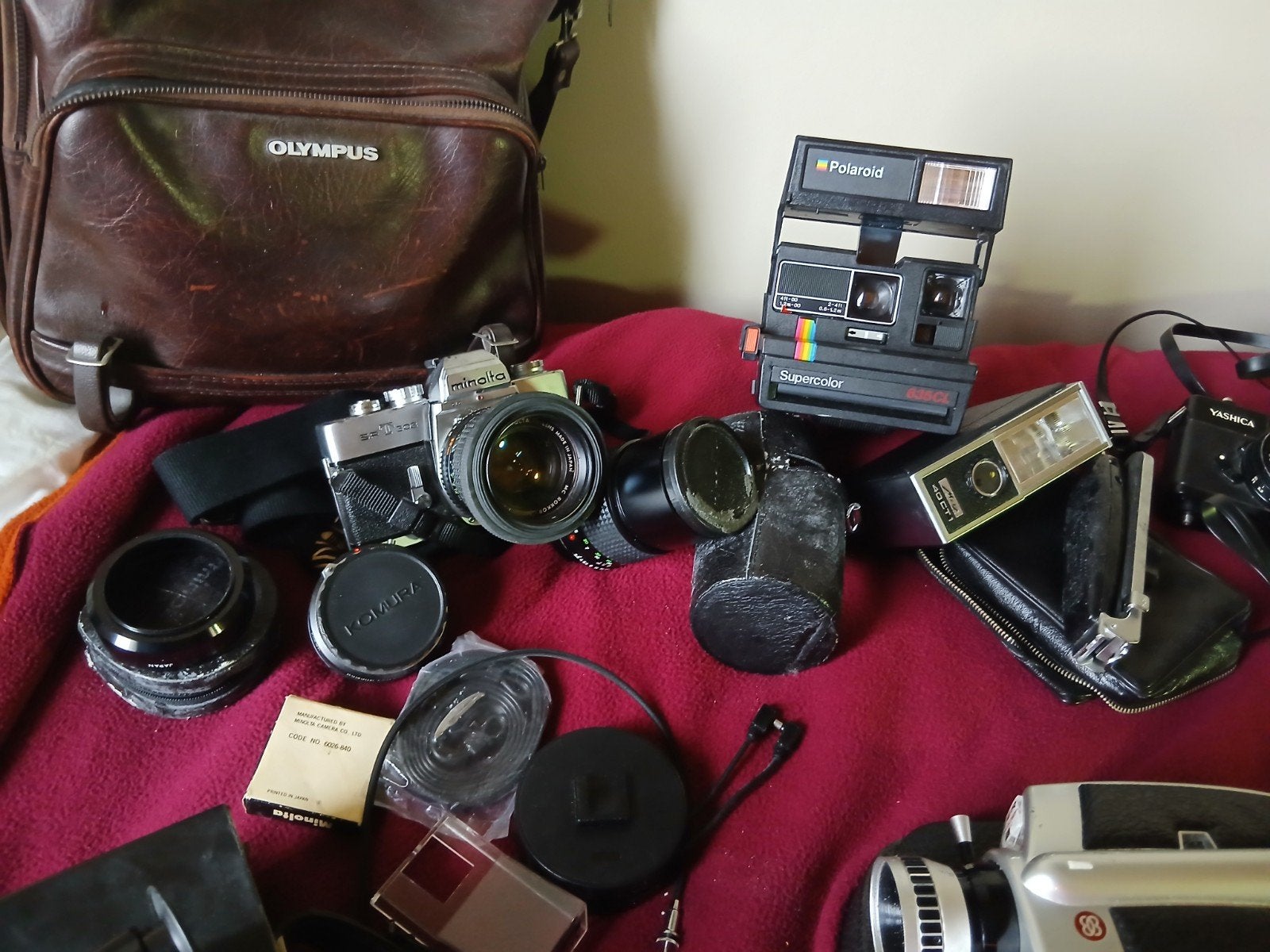 partij analoge fototoestellen en camera's, Audio, Tv en Foto, Ophalen, Gebruikt, Polaroid, Minolta