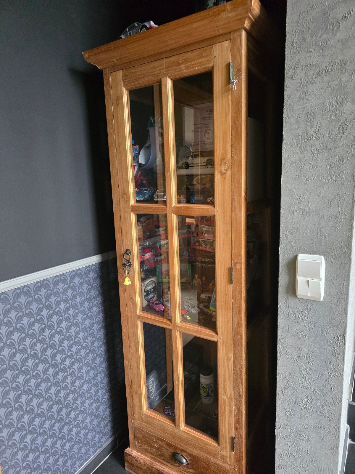 teakhouten vitrinekast, Huis en Inrichting, Ophalen, Teakhout