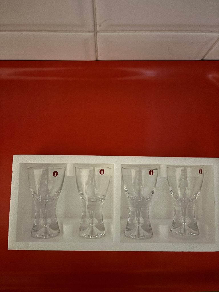 4 Verres à liqueur Iittala, design Tapio Wirkkala., Antiquités & Art, Enlèvement ou Envoi