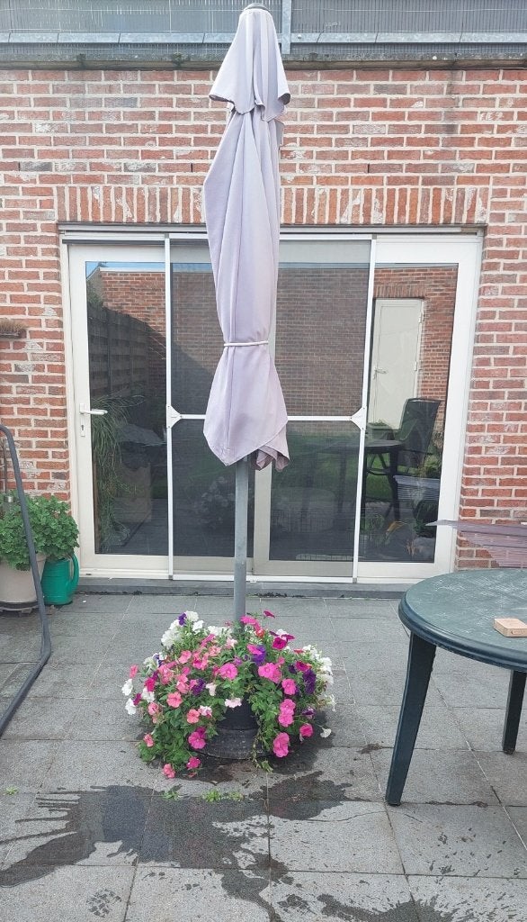 Parasol met voet, Tuin en Terras, Ophalen, Gebruikt, 2 tot 3 meter, Stokparasol