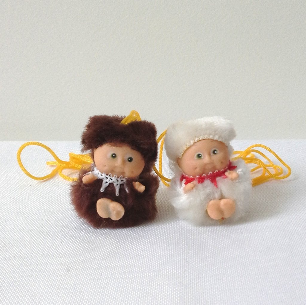 Lot de 2 colliers mini peluches Patouf vintage cabbage patch, Enlèvement, Utilisé