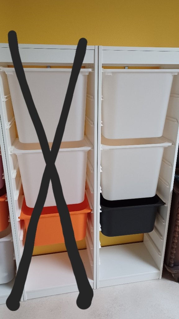 Opbergkast met bakken, Ophalen, Gebruikt, 105 cm of meer, Minder dan 50 cm