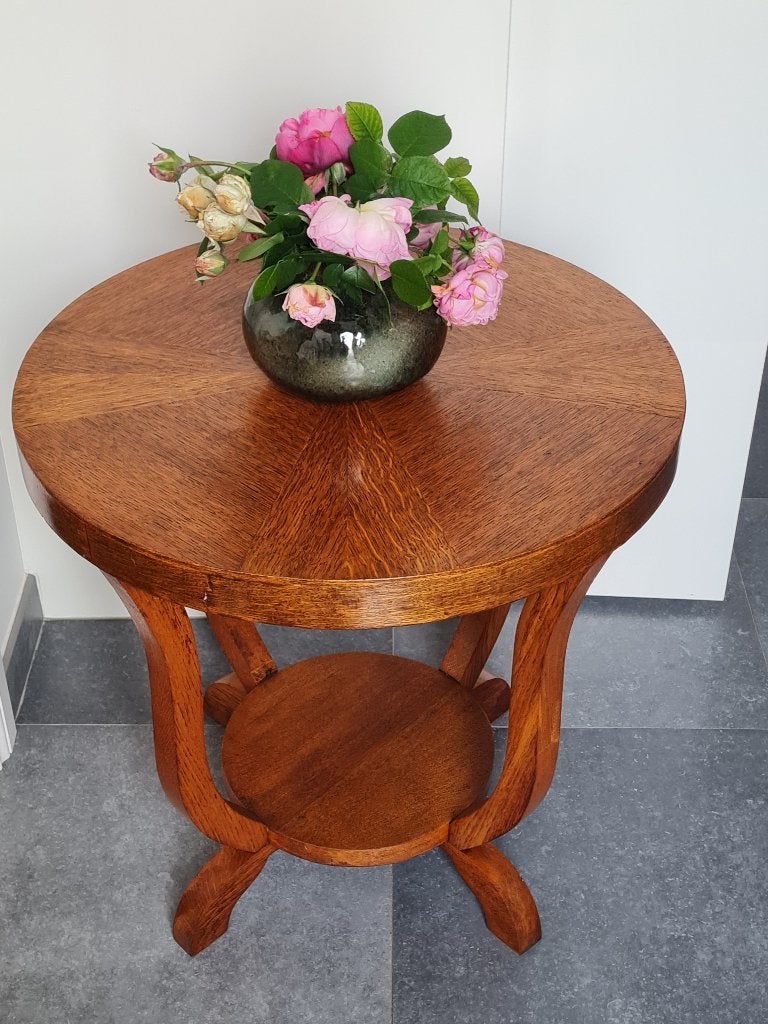prachtige art deco ronde tafel - bijzettafel, Antiek en Kunst, Ophalen