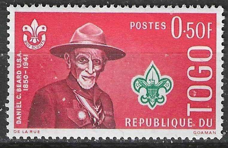 Togo 1961 - Yvert 334 - Scoutisme - Daniel C. Beard (PF), Envoi, Non oblitéré